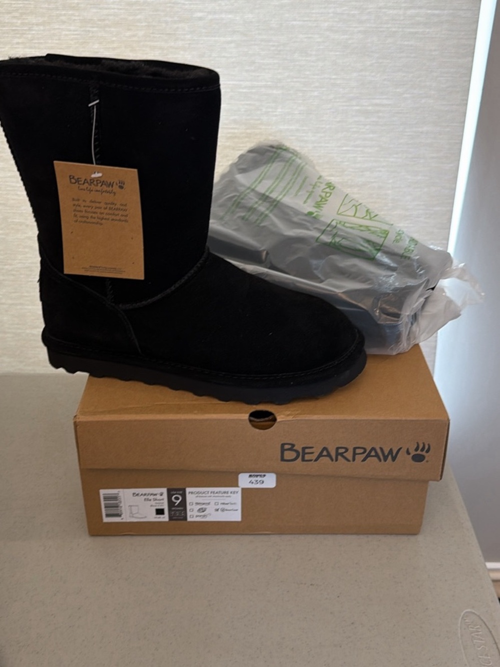 BearPaw Black Short Suede Boot - Classic Cozy Style